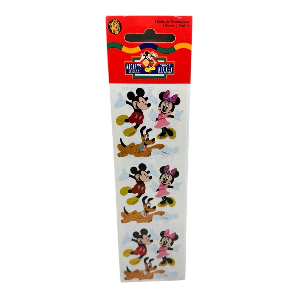 Vintage Sandylion Prismatic Stickers Disney Mickey Minnie and Pluto Sealed